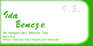 ida bencze business card